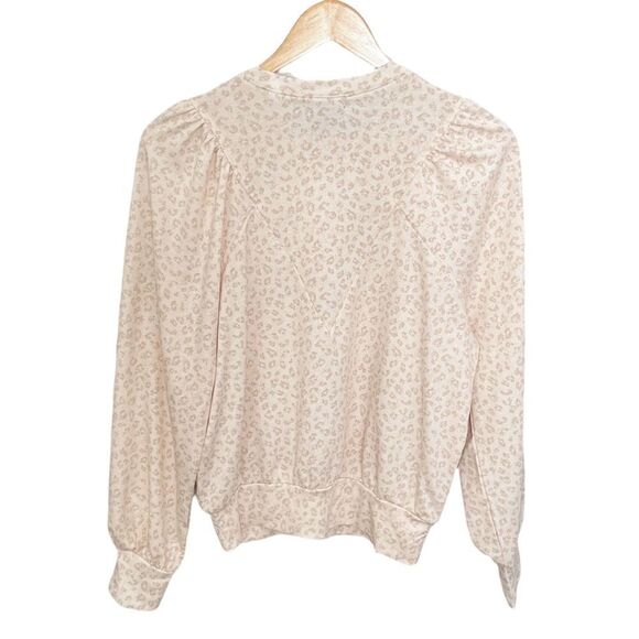 Aqua Brand Blush Leopard Print Bloomingdale’s Exclusive Sweatshirt Pullover Sz S - Picture 2 of 3